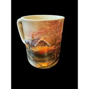 NWT Thomas Kinkade Stepping Stone Cottage Sculpted Collectible Mug